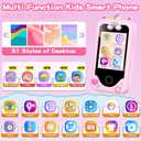 Kids Smart Phone with Dual Camera, Game & Music Player, Toddler Learning Play Toy Cell Phone, Gifts for Girls, Christmas, Birthday, Age 3-10, Light Pink