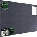 Large Cork Bulletin Board for Wall 48"x36", 12 Pack Felt Wall Tiles with 80 Pushpins, 60 Safe Removable Adhesive Tabs, Decorative Pin Board Tack Board for Office Home School, Dark Gray