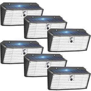 APILAB Upgraded Solar Lights Outdoor, 6 Pack 418 LED Motion Sensor Outdoor Lights, 3 Modes Security Light, IP65 Waterproof Solar Powered Wall Light for Outside Yard Garage Deck Fence