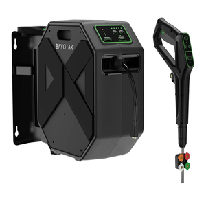 Electric Pressure Washer, 5500 PSI 3.8 GPM Wall Mounted Power Washer, 100 FT Retractable Hose with Remote Control, Foam Cannon, Nozzles, Wall Mount for Garage/Patio, Black