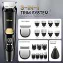 Ufree 3-in-1 Beard Trimmer for Men, Gifts for Men, IPX6 Waterproof Men's Electric Razor Shaver, Hair Mustache Trimmer Professional Clippers, Type-C Body Grooming Kit, Birthday Gifts for Him