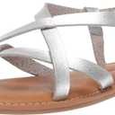 Amazon Essentials womens Casual Strappy Sandal (10, Silver)