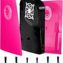 Joso Faceplate for PS5 Disc Edition, Anti-Scratch Dustproof Case Replacement, Cover Skin Fit for PS5 Console (CD-ROM) with Cooling Vent, Plates for PS5 Accessories - Disc | 2020 | Nova Pink with Vent
