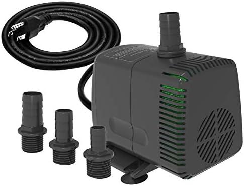 Knifel Submersible Pump 880GPH (3500L/H 60W) Ultra Quiet with Over Heating Protection 10.2ft High Lift for Fountains, Hydroponics, Ponds, Aquariums & More…