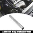 X AUTOHAUX OD 1.5" 38mm Length 12" 300mm Aluminum Alloy Tube Intercooler Pipe Straight Air Intake Tube Silver Tone for Car