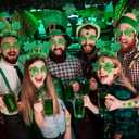 2 x 12Pcs St Patricks Day Headband Costume Accessories Set - Sequin Clover Boppers Headband Shamrock Sunglasses Temporary Tattoos Irish Costume Accessories Irish Party Cosplay Favors