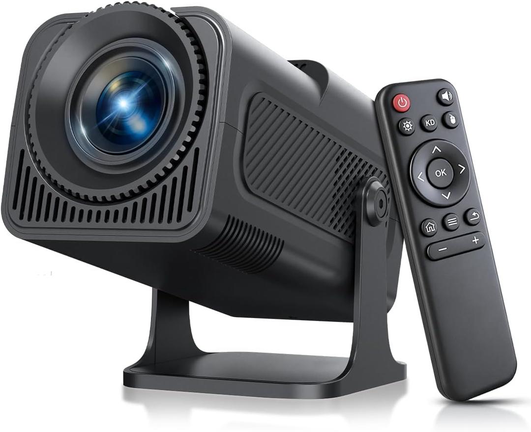 Native 1080P Mini Projector with WiFi and Bluetooth, 4K Support Portable Projector, 300 ANSI, Auto Vertical Keystone, 5W Speaker, Built-in Apps 180 Rotatable Movie Home Theater Outdoor Proyector