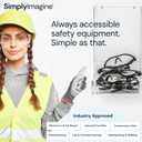 SimplyImagine Safety Glasses Holder Wall Mount Dispenser Bin - Clear Acrylic Top-Loading Organizer - Tabletop & Wall-Mounted Safety Glasses Dispenser - Slanted Tray for Industrial, Lab, Dental Use