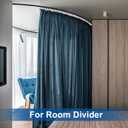 TOKPLNU Ceiling Curtain Track Curved Curtain Rail Wall Mount Flexible Bendable Curtain Track 20 Ft Black Sliding Track System Set for Bay Window, Room Divider