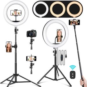 10.2" Ring Light Kit - Adjustable Tripod Stand, Dimmable LEDs for Makeup, Photography, TikTok, YouTube
