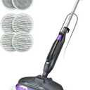 Scrubbing Steam Mop, Steam Mops for Floor Cleaning with Rotating Pads, 4 Cleaning Modes & LED Headlights, Swivel Steering,Safe for all Sealed Hard Floors F2 (Purple)