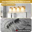 Vanity Lights for Bathroom, 4-Light Brushed Gold Bathroom Vanity Light Over Mirror with Milky White Glass Shades, Modern Bathroom Light Fixtures for Living Room Hallway Cabinet (Bulbs Not Included)