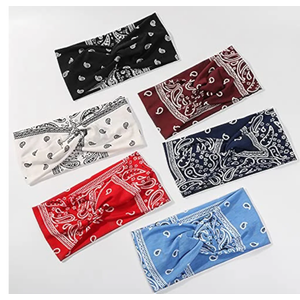 Artilady 6 Pack Wide Boho Headbands for Women - Soft Yoga Elastic Hair Bands for Girls Workout Running Sport Headwrap Non-slip Breathable (Leaf Pattern)