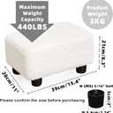 CAROLMADE Small Foot Stool Ottoman Footstool with Legs Under Desk Footrest for Living Room Bedroom and Office, Soft Ivory White