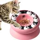 Cat Puzzle Feeder Slow Food Bowl Interactive Slow Feeder Bowl for Indoor Cats, Treat Dispensing Enrichment Toy,Mental Stimulation and Boredom Relief (Pink)
