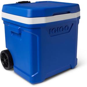Igloo Cooler with Wheels, Profile II 28 Qt Hard Sided Ice Chest - Portable Insulated Container with Leak-Proof Design for Outdoor Use