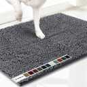 Muddy Mat Shown on TV  Super Absorbent Microfiber Dog Door Mat for Muddy Paws, Non-Slip Washable Pet Rug, Quick Dry Chenille Entryway Carpet, Machine Washable Indoor Outdoor mat, Grey 35"x24"
