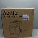 Aeitto Nugget Ice Maker Countertop, 55lbs/Day, Rapid Ice Release in 5 Mins, Large Capacity Chewable Ice Maker, Self-Cleaning with Stainless Steel Housing Ice Machine for Home Office and Party, Blcak (Black)