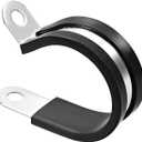 UXCELL 1-3/16" (30mm) Stainless Steel Rubber Cushioned Insulated R Shape Metal Clamp 5 Pcs