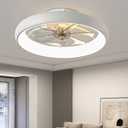 20'' Dianeshia Flush Mount Dimmable Ceiling Fan with LED Lights