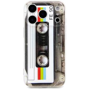 FAteamll Case for iPhone 17 Pro Matte Finish Heavy Duty Soft Back Cover with Reinforced Corners TPU Soft Bumper Retro Cassette Tape Case Compatible with iPhone 17 Pro