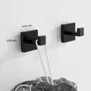 2 Pack Towel Hooks, SUS 304 Stainless Steel Towel Racks for Bathroom Wall Mounted