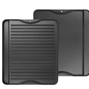 2-in-1 Reversible 14” x 16” Pre-Seasoned Cast Iron Cooking Griddle for Gas Stove/Charcoal/Electric/Propane/Gas Grill, Flat Griddle Top Plate for Camping Tailgating