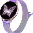 SNBLK Slim Metal Magnetic Bands Compatible with Samsung Galaxy Watch 7 Band 6 5 4 FE 40mm 44mm/6 Classic/Active 2/5 Pro/3, 20mm Milanese Stainless Steel Mesh Strap for Samsung Watch Bands for Women