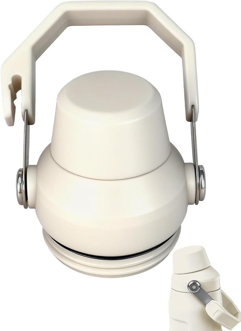 Lid Replacement for Stanley IceFlow Fast Flow Bottle, Top Cover for Stanley IceFlow Fast Flow 16oz 24oz 36oz 50oz, Leakproof Lid with Cap Holder for Travel & Sports, Dishwasher Safe BPA-Free, Cream