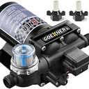 [Upgraded Version] RV Fresh Water Pump, 12V DC 6GPM 70PSI Self-Priming Diaphragm With Pressure Switch and Strainer for RV, Marine, Yacht, Caravan
