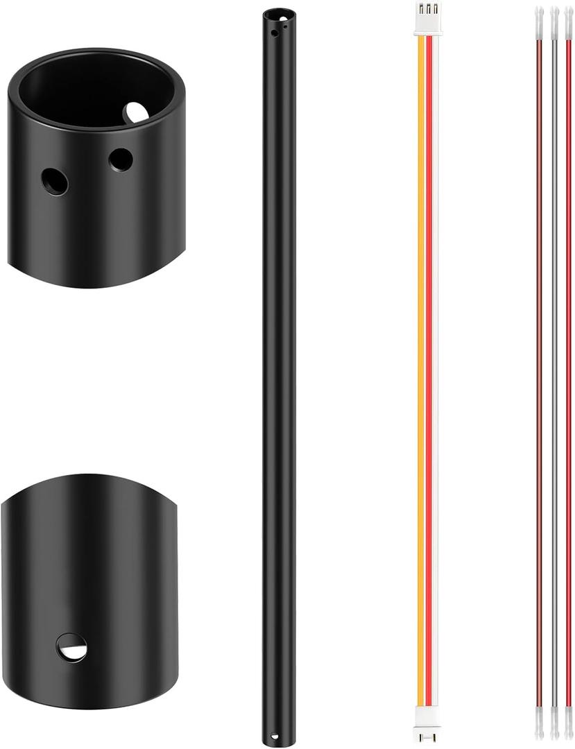 24Inch Black Unthreaded Ceiling Fan Downrod with 6 Wires