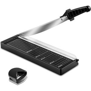 MAKEASY Paper Cutter 12 Inch, 8 Sheet Capacity, Heavy Duty Paper Cutter for Cardstock, Guillotine Paper Trimmer for Crafting, Classroom and Office (Black)