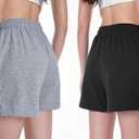 Women's Sweat Shorts Comfy Lounge Running Shorts Gym Summer Casual High Waisted Athletic Shorts with Pockets (XL)