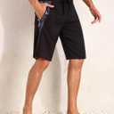 unitop Mens Swim Trunks with Compression Liner Bathing Suit 9" Surfing Summer Board Shorts with Pocket (Black)