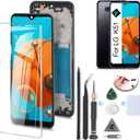 Display for LG K51 Screen Replacement Touch Digitizer for LG K51 LCD K500 K500UM K500KM K500MM LMK500MM LCD Display Panel Replacement Assembly with Kit(Black with Frame)