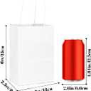 qiqee 50-Packs White Paper Gift Bags with Handles Bulk 4.5"x2.5"x6" Mini Size Party Favor Bags Multiple Uses