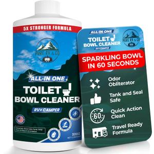 Toilet Bowl Cleaner, 5X Stronger Stain & Odor Eliminator, Sensor Safe & Non-Acid Formula, Septic Safe Toilet Cleaner Liquid, Quick Action Clean for RV and Camper Toilets, 32 oz