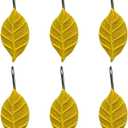 Yellow Leaves Shower Curtain Hooks S/12 Decorative Rust Proof Resin Leaf Shower Curtain Rings Pack of 12