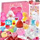 Valentines Day Gifts for Kids - 24Pcs Taba Squishies Kit Fidget Toys with Greeting Cards & Stickers, Kawaii Stress Relief Fidget Toys for Adults, Valentines Classroom Exchange & Party Favors Gifts