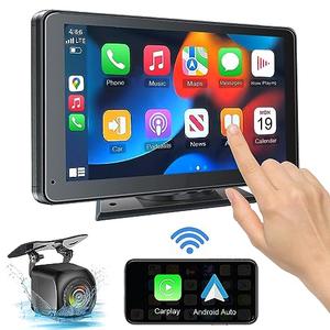 Portable Wireless with Apple CarPlay and Android Auto Screen for Car, 7" HD Touch Screen Car Stereo with Mirror Link, Bluetooth 5.2, Backup Camera, AUX,FM Transmitter for All Vehicle