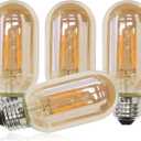 CTKcom T45 E26 Amber Antique LED Edison Light Bulb,T14 LED Tubular Vintage Antique Dimmable led Bulb,2 Watt 120V 2200K Warm White 120 lumens 25 Watt Equivalent,4 Pack
