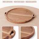 Premium Acacia Wood Round Charcuterie Board, 13 Inch Snack Board with Side Handles, Wooden Cheese Board and Serving Platter for Appetizers, Bread, Fruit and Snacks