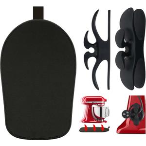 Sliding Mat Compatible with Kitchenaid Mixer with 2 Black Kitchen Accessories, Mixer Slider Mover Pad Compatible with Kitchenaid 4.5-5 Qt Tilt-Head Stand Mixer, Kitchen Aid Mixer Accessories