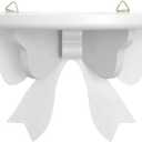 DOITOOL Wooden Floating Shelf Wall Mounted Nordic Style Butterfly Semicircle Storage Shelf for Wall for Bathroom Bedroom Kitchen Living Room (White)