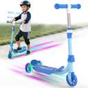 Kids Scooter with LED Light-Up Wheels, Adjustable Handlebar Scooter, Kids Toys Gift for Boys & Girls (Height 37-50") | Outdoor Play for Ages 3,4,5,6 | Extended Footrest