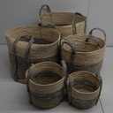 Oval Water Hyacinth Basket 6Pcs