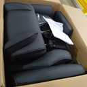 Fidom Big and Tall Office Chair, Flip Armrests for Pets & Cross Legged Sitting, Ergonomic Leather Executive Desk Chair with Foot Rest, High-Back Reclining Computer Chairs for Office Home Game - Black