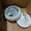 Desk Fans for Bedroom with Light, 16 Inch Table Air Circulator Fans with Ring Bracket, Oscillating Fan for Whole Room, 70 Vertical and 100 Oscillating, 3 Speeds, 28dB Quiet, for Home,Office,Outdoor, Mini