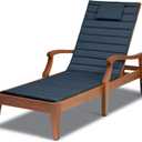 Classic Accessories Storigami Water-Resistant 72 x 21 Inch Chaise Lounge Cushion, Heather Indigo, Patio Cushion