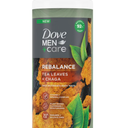 Dove Men+Care Rebalance Body Wash Tea Leaves and Chaga 4 Count With Vitamin and Mineral Complex Moisturizing Body Wash with Plant-Based Ingredients 18 oz